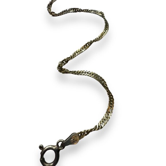 Sterling Silver 7" Italian Twist Chain Bracelet - Picture 3 of 9